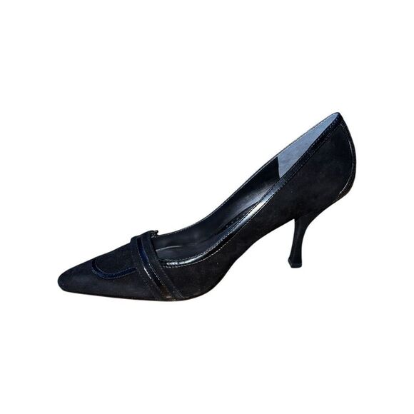 Alfani Chaz Black Suede/Patent Pointed Toe Pumps Womens Size 10M NEW - Picture 4 of 12